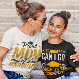 Black & Gold Proud Mum Of A Graduate Women's T-Shirt