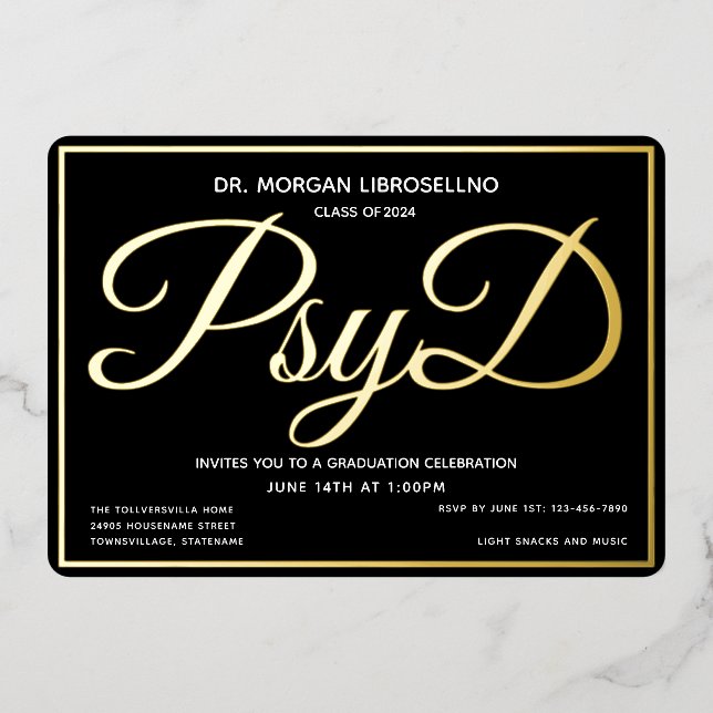 Black Gold PsyD Graduation (Front)