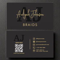 Black Gold QR Code Braids Hair Stylist
