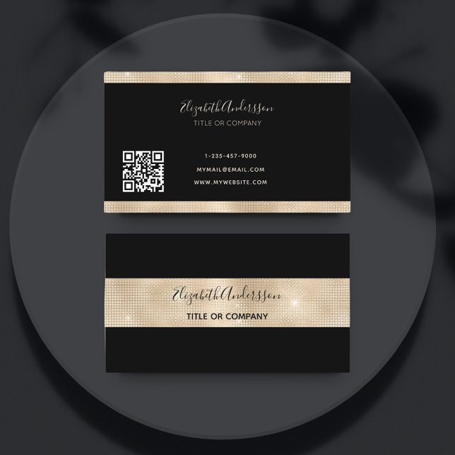 Black gold qr code business card (Creator Uploaded)