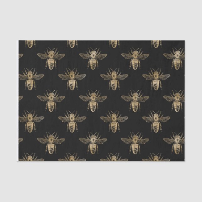 Black & Gold Queen Bee Tissue Paper (Front)