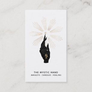 *~* Black - Gold Rays Mystic Hand Snake Business Card