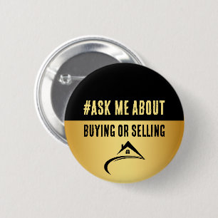 Black & Gold Real Estate 6 Cm Round Badge