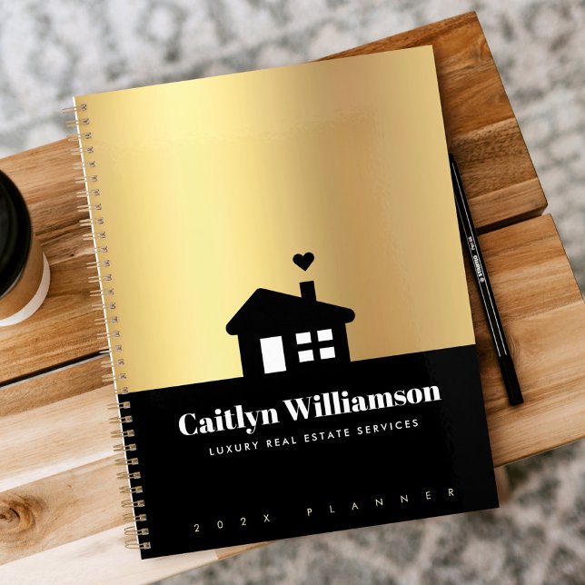 Black Gold Real Estate Broker Agent House Modern Planner (Creator Uploaded)