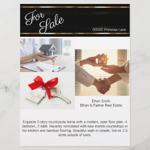 Black & Gold Real Estate Marketing Introduction  Flyer