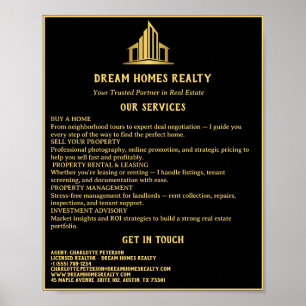 Black & Gold Real Estate Poster