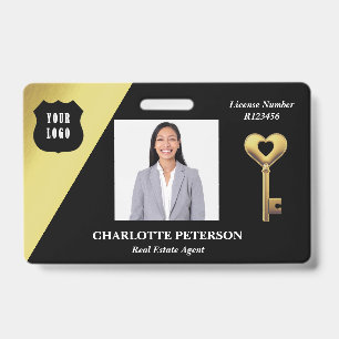 Black & Gold Real Estate Realtor Name ID Badge