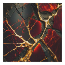 Black, Gold, Red Abstract