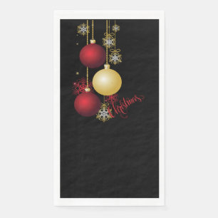 Black, Gold & Red Christmas Party Napkin