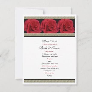 Black gold red elegant wedding invitation