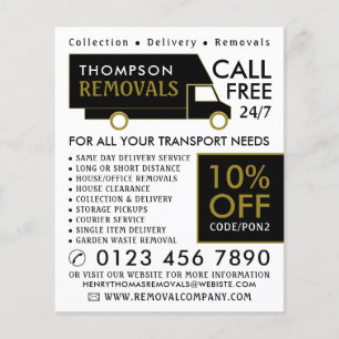 Black & Gold Removal Van Company Advertising Flyer