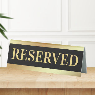 Black Gold Reserved Table Sign