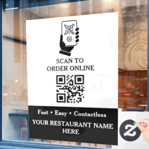 Black & Gold Restaurant Welcome Window Cling