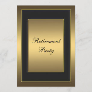 Black Gold Retirement Party Invitation