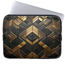 Black Gold Retro Laptop Sleeve