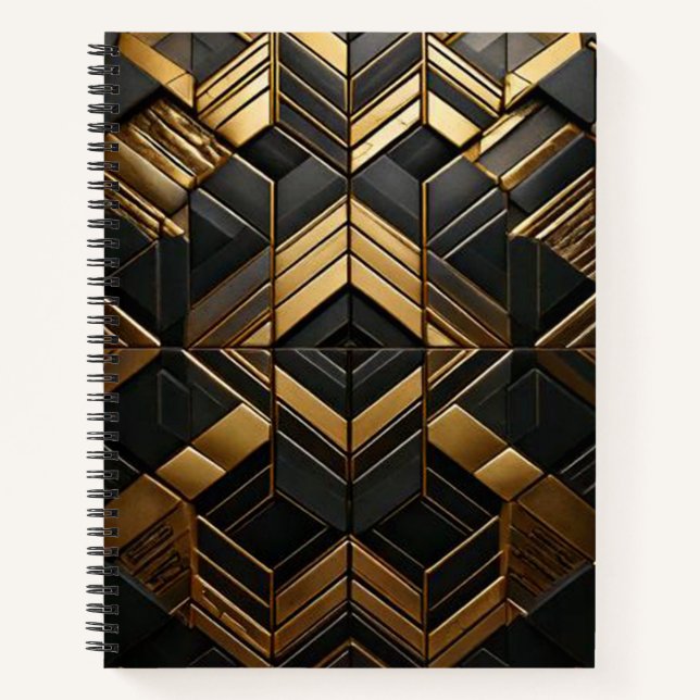 Black Gold Retro Notebook (Front)