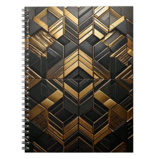 Black gold retro notebook