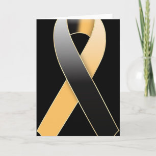 Black & Gold Ribbon Awareness Greeting Card