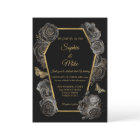 Black & Gold Roses Coffin Gothic Elegant Wedding 