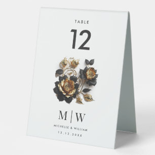 Black Gold Roses Gothic Wedding Party