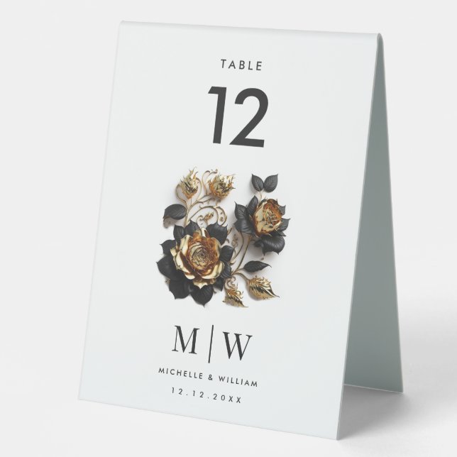 Black Gold Roses Gothic Wedding Party (Front)