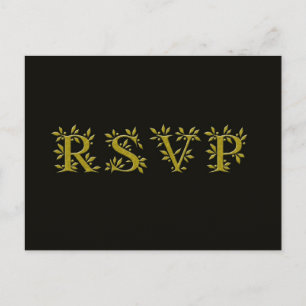 BLACK GOLD RSVP Gold Leaf postcard