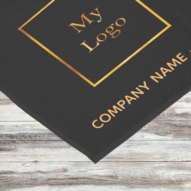 Black gold salon business logo short table runner (Creator Uploaded)