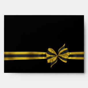Black Gold Satin Ribbon Envelopes