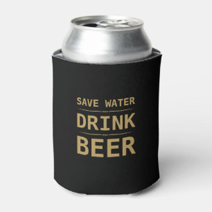 Black Gold Save Water Drink Beer Personalised Name Can Cooler