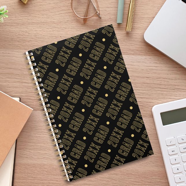 Black & Gold School Graduation Year Pattern Planner (Black & Gold School Graduation Year Pattern Planner)