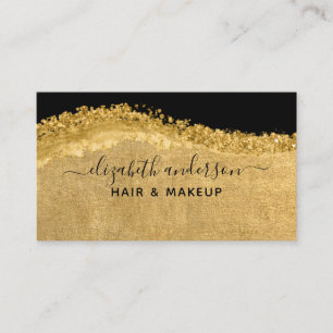 Black Gold Script Modern Glam Business Card