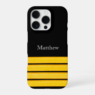 Black gold ship captain stripes iPhone 16 pro case