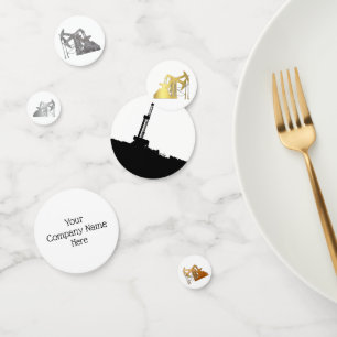 Black, Gold, Silver Oilfield Themed Confetti