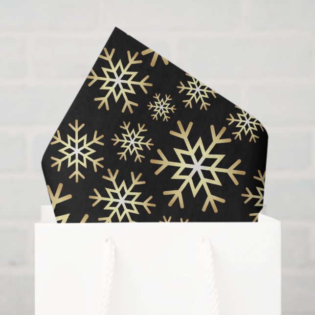 Black gold snowflake Christmas party tissue paper (Gift Bag)