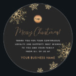 Black Gold Snowflake Custom Company Logo Christmas Classic Round Sticker<br><div class="desc">These elegant stickers would be great for your business/promotional needs. Easily add your own logo and custom text by clicking on the "personalise" option.</div>