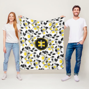 black gold soccer team colours girls boys sports fleece blanket