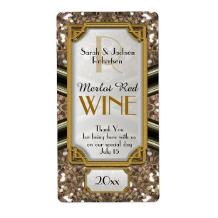 Black Gold Sparkler Wine Bottle Labels