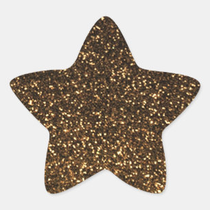 Black gold sparkly glitter star sticker