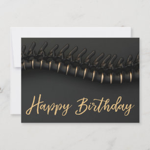 Black Gold Spine Chiropractic Birthday Card