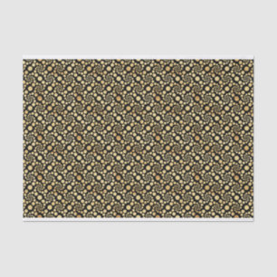 Black Gold Spiral Dots Repeating Pattern Tissue Paper