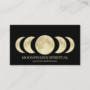 Black Gold Spiritual Moon Business Card