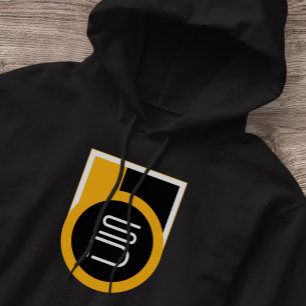 Black Gold Sports Streetwear ISD Logo Retro Hoodie