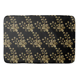 BLACK GOLD SPRING FLORAL BATH MAT