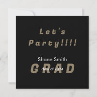 Black & Gold Square Graduation Party