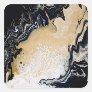 Black Gold Square Sticker