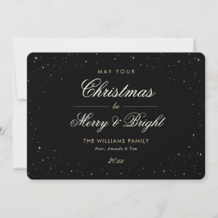 Black Gold Starry Christmas Holiday Card