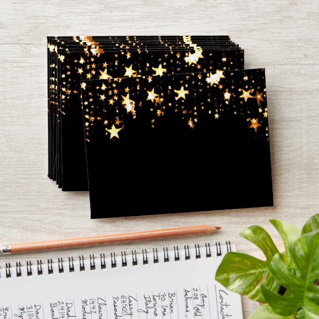 Black gold stars envelope (Stacked)