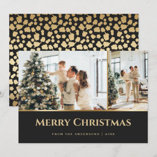 Black Gold Stars Photo Christmas Holiday Card