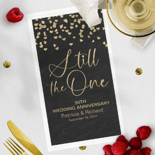 Black Gold Still The One Wedding Vow Renewal Napkin