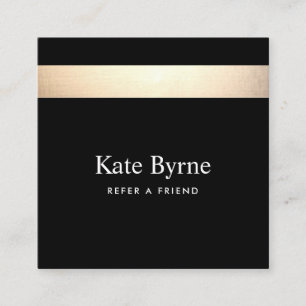 Black Gold Striped Refer a Friend Referral Card
